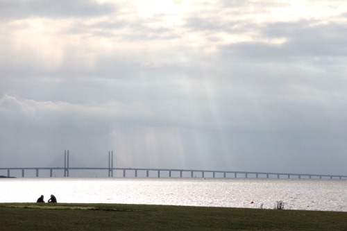 Malmö Blick auf die Öresundbrücke