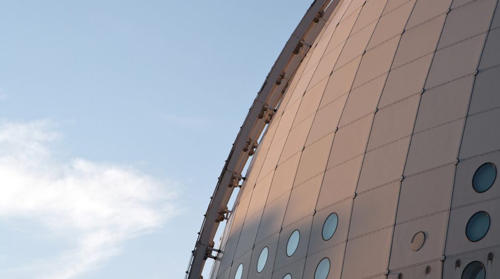 Das größte kugelförmige Gebäude der Welt  Ericsson Globe in Stockholm / Bild Tommy Andersson/imagebank.sweden.se