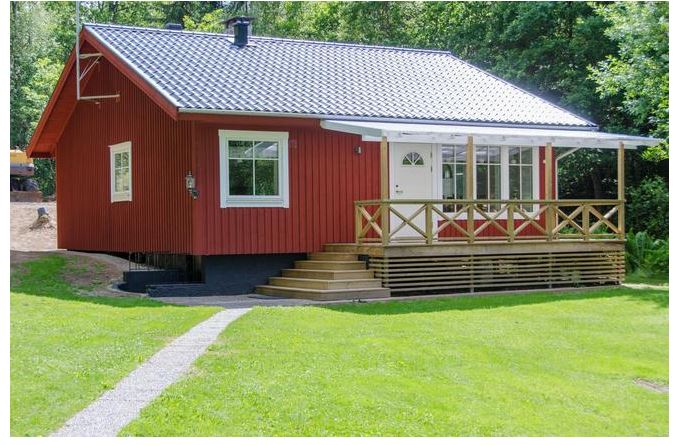 Ferienhaus Schweden mit Hund am See Sexdrega, Västergötland See